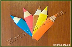 Закладка карандаш из бумаги